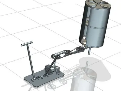 Human Powered Flettner Ship  Free 3D model