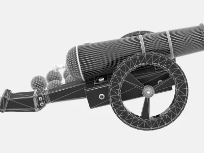 Medieval Cannon Low-poly 3D model from CGTrader