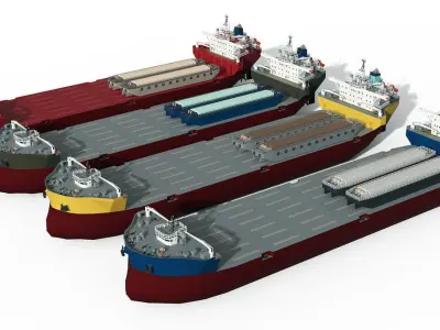 Heavy Lift Vessel lowpoly Low-poly 3D model