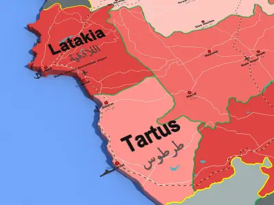 A detailed map of Syria 3D model