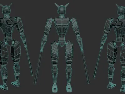 Ninja robot 3d Low-poly 3D model