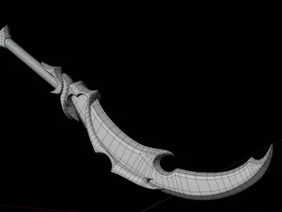 Simple lowpoly fantasy sword modeling Low-poly 3D model purchase