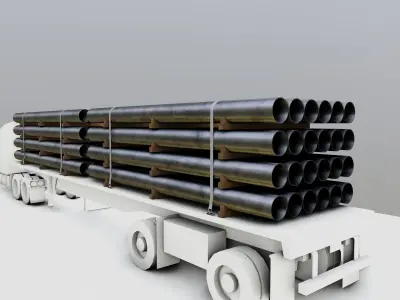 CARGO MODELS FOR TRUCK TRAILER-Pipes Type-2 3D model
