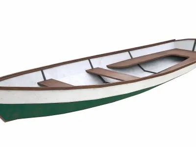 Painted Wooden Boat v3 Free low-poly 3D model