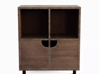 Simple Bookcase A 01 Low-poly 3D model