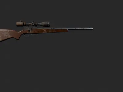 BROKEN RIFLE Free low-poly 3D model