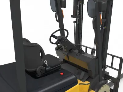 Forklift 3 Wheel Rigged 3D model