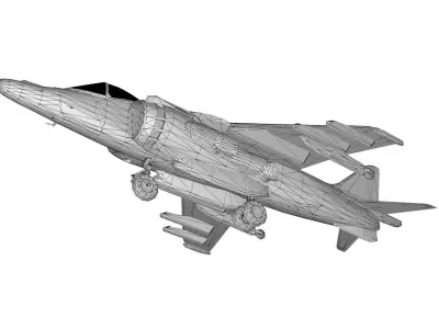 Lowpoly McDonnell Douglas AV-8B Aircraft Model Low-poly 3D model