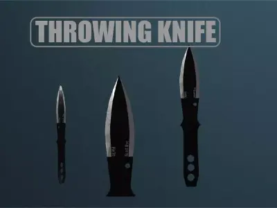 Throwin Knife Low-poly 3D model
