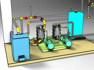 Boiler room 3D model purchase