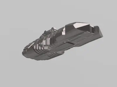 FLEET CORE - SG3 FED UNION MONITOR  with DECK WEAPONS 3D print model