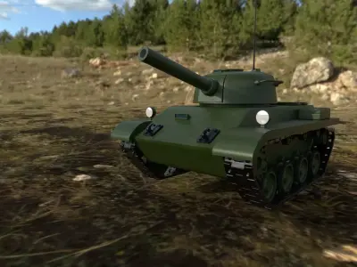 Toy tank model Low-poly 3D model