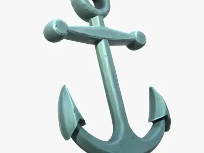 Stylized Cartoon Anchor Low-poly 3D model