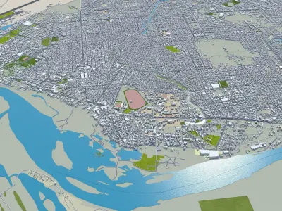 N Djamena Chad 30km AI Low-poly 3D model