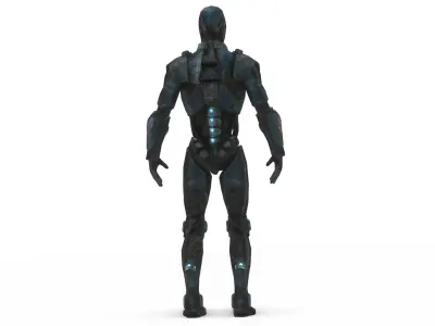 Cyber Hunter Robot Game-Ready Rigged Mech Unit Low-poly 3D model