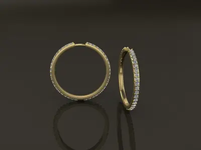 Earring Infinity Diamond Hoop Large Size 22mm Inside Diameter 3D print model