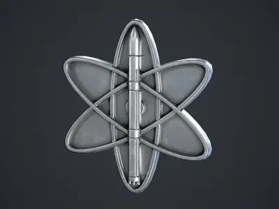 Atomic Badge Low-poly 3D model