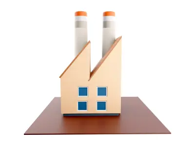 3d Industrial Factory Building icon 3D model