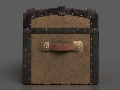 Antique Dome Top Steamer Trunk 1880s Low-poly 3D model