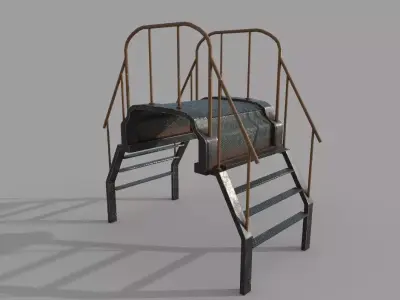 Crossover Black Platform PBR Low-poly 3D model