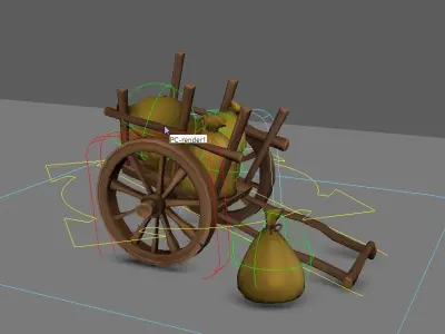 Wain 3D Model For Animation And Game Low-poly 3D model