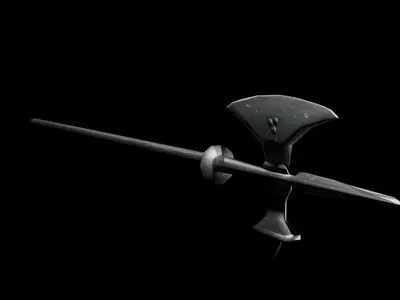 Poleaxe sword Low-poly 3D model