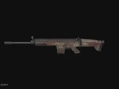 Post apocalyptic SCAR H Low-poly 3D model