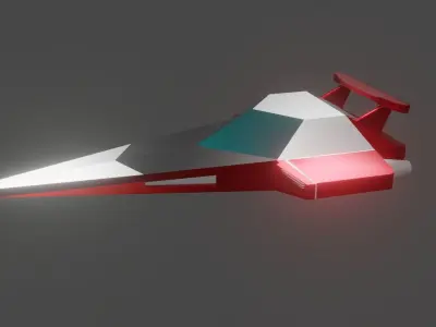 Spaceship 01F Low-poly 3D model