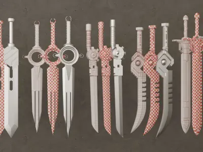 twenty-five Sword Base Mesh - Second Vol  Low-poly 3D model