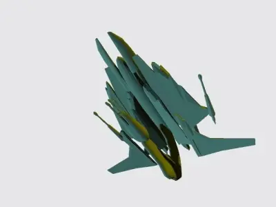 Starfighter Kraken spaceship jet aircraft Low-poly 3D model