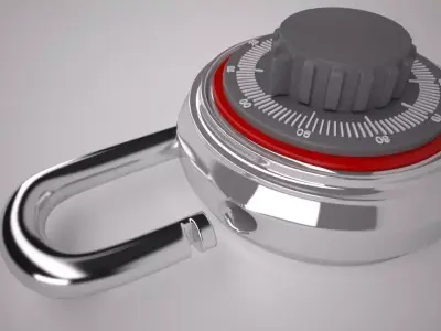 Combination Padlock 3D model buy