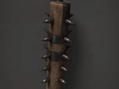 Spiked Club Low-poly 3D model purchase