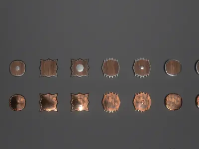 Superfuntimes Big Pile of Low-Poly Shields Low-poly 3D model