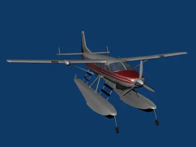 Cessna 208 Caravan Amphibian Low-poly 3D model