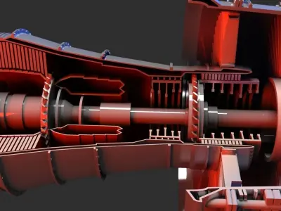 Jet Engine 3D model 3D model by Giimann