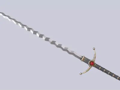 Flamberge Low-poly 3D model