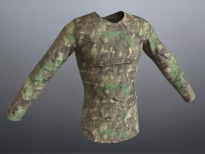 Military Camo Shirt Low-poly 3D model