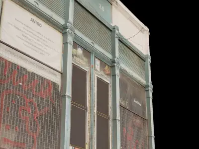 Derelict Wall-5 Low-poly 3D model