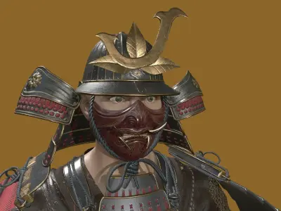 Samurai  Low-poly 3D model