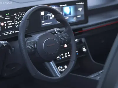 Car Steering Wheel With Control Buttons 3D model