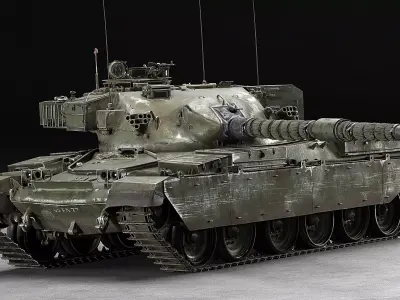 Chieftain Mk5 MBT - 4 Skins and Destroyed Version Included 3D model
