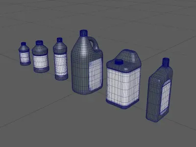 BottleA high-poly model set of plastic bottles 3D model