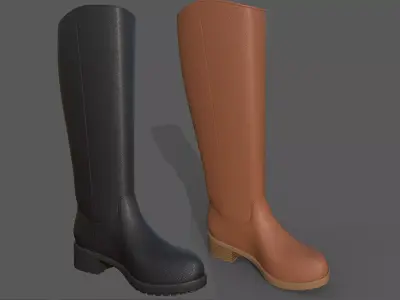 Boots 2 types Free low-poly 3D model