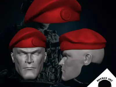 Beret Hat for 6 inch action figures 3D print model