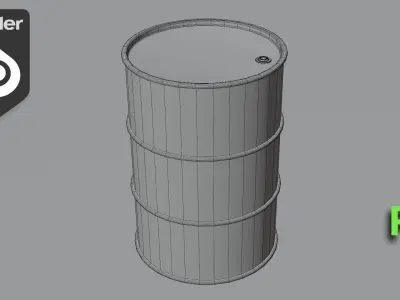 Barrel PBR Free low-poly 3D model
