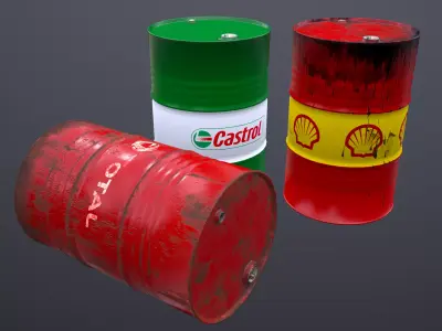 Oil Barrel - PBR - Low-poly 3D model