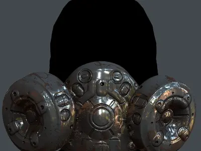 Gas mask helmet 3d model scifi Low-poly 3D model Low-poly  Low-poly 3D model 2