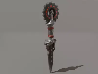 Forgotten Crusher Dagger Low Poly Dark Fantasy Low-poly 3D model