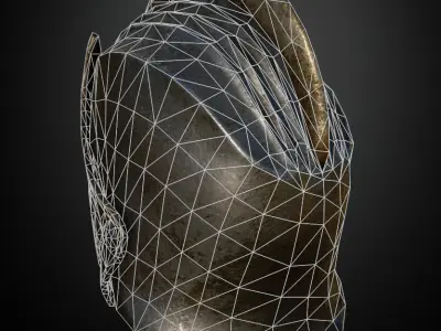 HELMET2 Game Ready metal helmet Low-poly 3D model