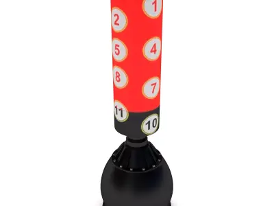  Free Standing Punch Bag Red Low-poly 3D model